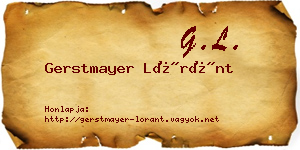 Gerstmayer Lóránt névjegykártya